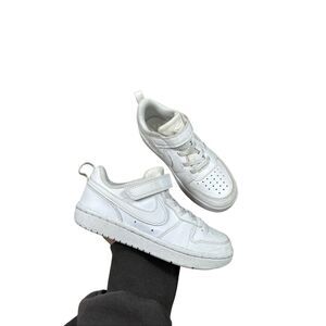 Nike Court Borough Low Recraft Little Kids' Shoes Size 12c Triple White Slip on